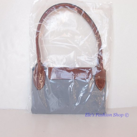 ❤️ NWT LONGCHAMP Le Pliage Small Medium Nylon Shoulder Tote GRAY 100% AUTHENTIC - Picture 6 of 16